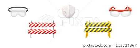 Safety Equipment and Object for Industrial Work Vector Set 113224367