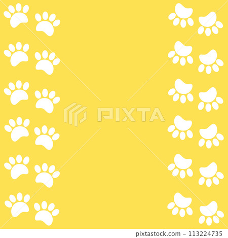 Footprints animal on yellow background frame 113224735