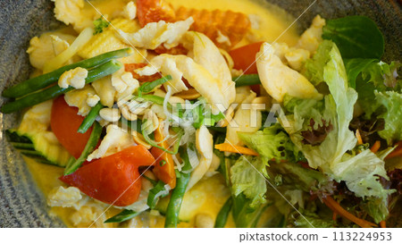 Curry chicken Vietnamese food vegetable meal plate yellow sauce, carrots dish cooking beans of meat spices South Asian cook cuisine homemade tomato leeks Chinese lettuce and broccoli powder Curry chicken Vietnamese food vegetable meal plate yellow sauce, carrots dish cooking beans of meat spices South Asian cook cuisine homemade tomato leeks Chinese lettuce and broccoli powder 113224953