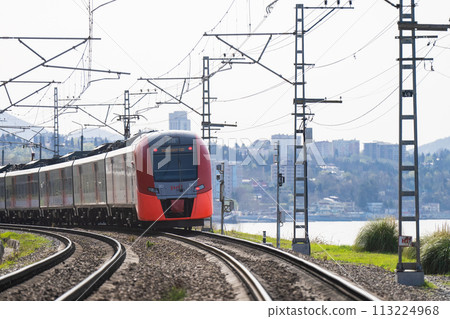 An electric train called Lastochka (Swallow in English) goes along the route 113224968
