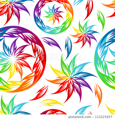 Seamless background colored circles abstraction. hand drawing. Not AI, Vector illustration Seamless background colored circles abstraction. hand drawing. Not AI, Vector illustration 113225857