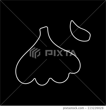 garlic white vegetable clove food line doodle 113226028
