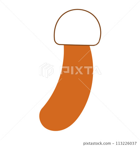 mushroom autumn forest colored line doodle element 113226037