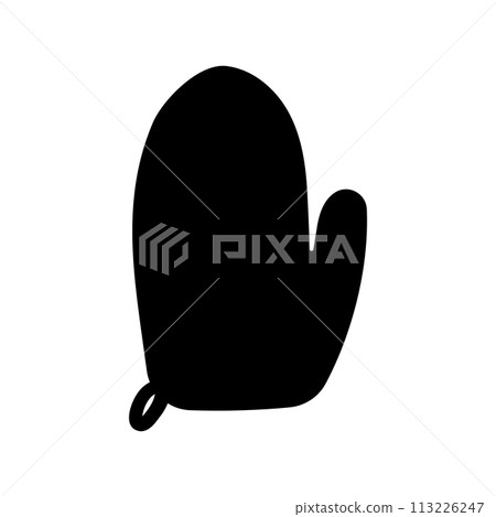 kitchen mitten black white cook element icon 113226247