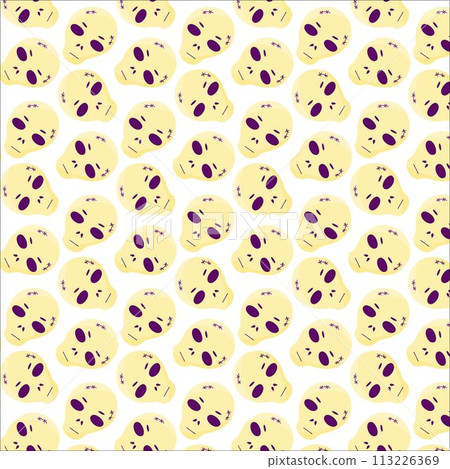 halloween skull emotion color scary pattern vector halloween skull emotion color scary pattern vector 113226369