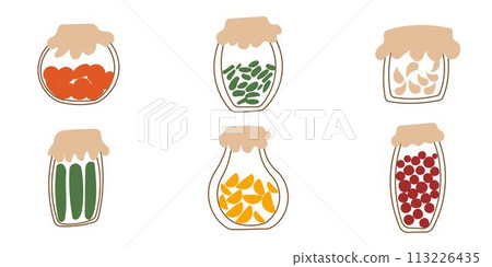 jar line jam set colored doodle elements jar line jam set colored doodle elements 113226435