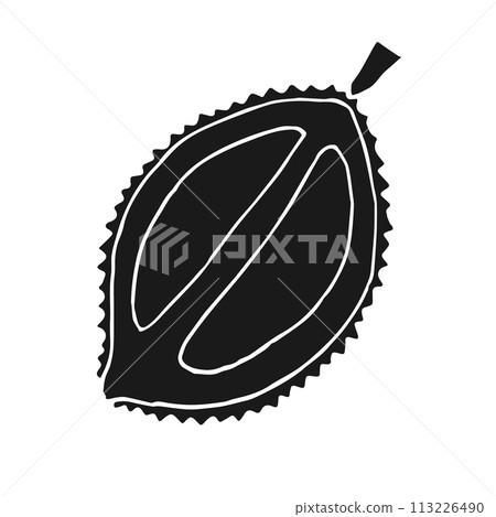 Vector hand drawn doodle sketch black durian fruit 113226490
