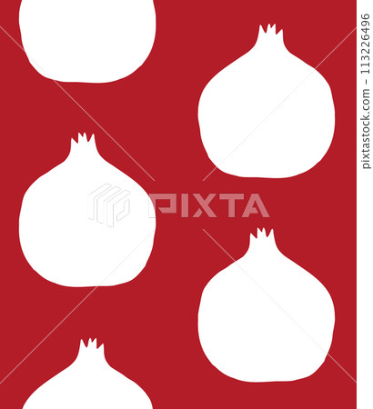 Vector seamless pattern of pomegranate silhouette Vector seamless pattern of pomegranate silhouette 113226496