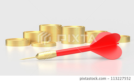 The red dart  and coins or Business concept 3d rendering. 113227552