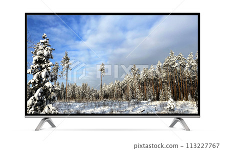 Smart TV with winter landscape on screen 113227767