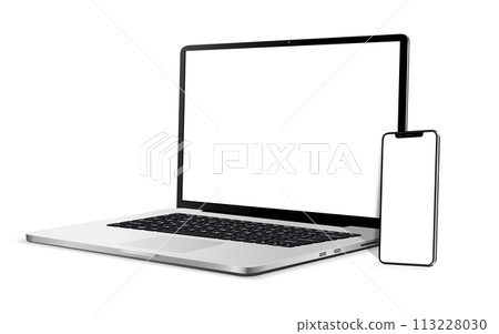 Phone and laptop with blank screen mockup Phone and laptop with blank screen mockup 113228030