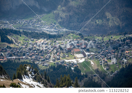 View of Lauterbrunnen in Swiss Alps 113228252
