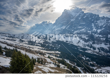 Wetterhorn and Mattenberg in spring Wetterhorn and Mattenberg in spring 113228258