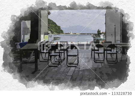水彩風格 三保關 三保關港 島根縣松江市 113228730