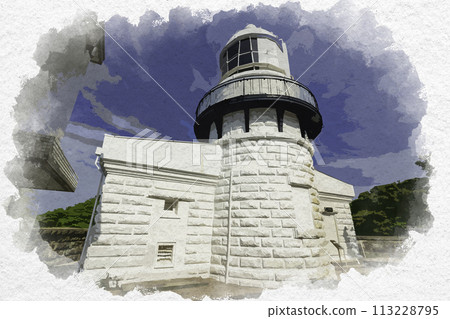水彩風格三保關燈塔 島根縣松江市 113228795