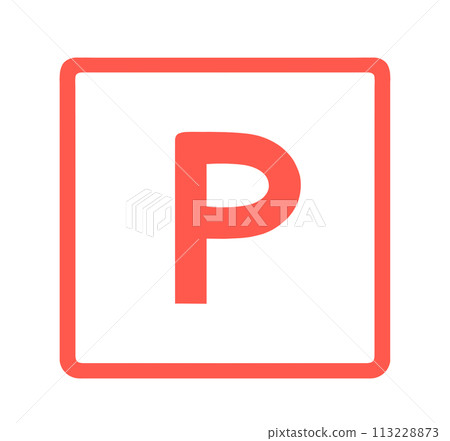 簡單的紅色P標記 113228873
