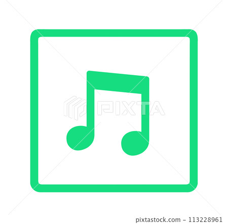 simple green musical note mark 113228961