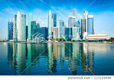 Modern city skyline 113229490