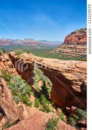 Sedona Red Sandstone Arch and Panoramic Desert Vista Sedona Red Sandstone Arch and Panoramic Desert Vista 113229579