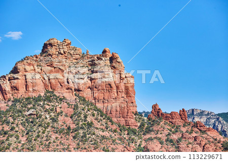 Sedona Red Rock Formation and Blue Sky 113229671