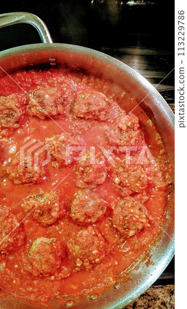 Homemade Meatballs in Tomato Sauce - Hearty Comfort Food 113229786