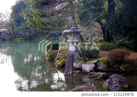 Kanazawa Cultural Property Designated Garden Special Place of Scenic Beauty Kenrokuen Kotoji Lantern 113229978