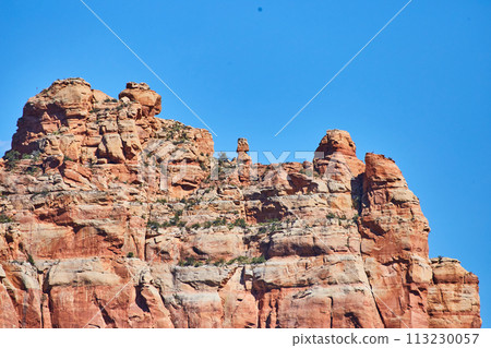 Sedona Red Rock Formation, Desert Vegetation, and Clear Sky 113230057