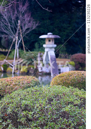 Kanazawa Cultural Property Designated Garden Special Place of Scenic Beauty Kenrokuen Kotoji Lantern 113230226