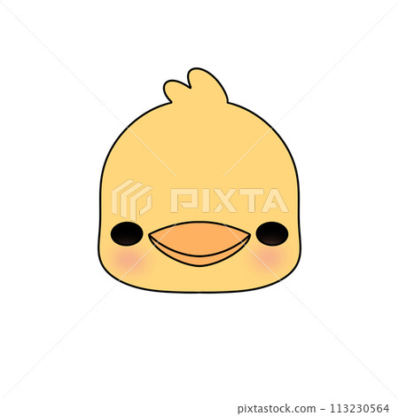 A cute cartoon duck with a smile on its face 113230564
