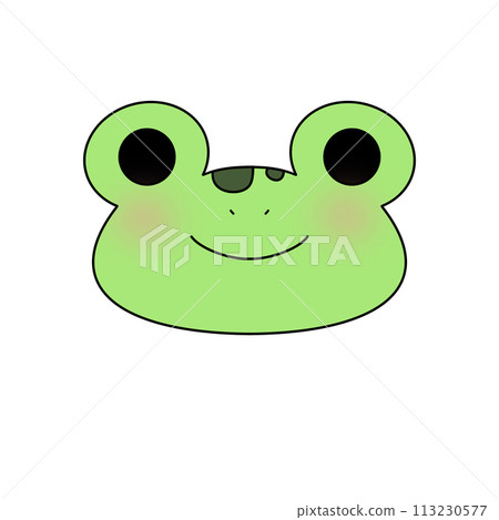 A green frog with a smile on its face 113230577