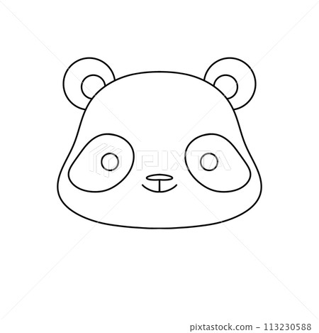A panda bear with a smiling face 113230588