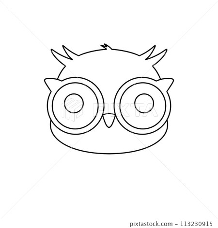A drawing of an owl with glasses on its face A drawing of an owl with glasses on its face 113230915
