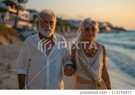 Senior couple walking together 3 AI-generated image Senior couple walking together 3 AI-generated image 113230971