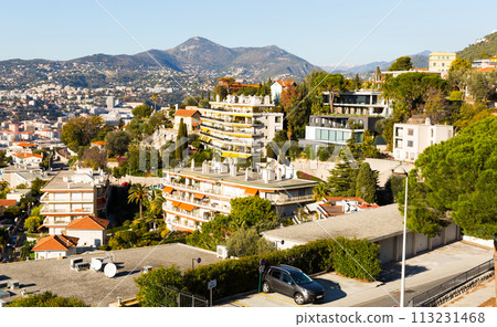 Panoramic view of Nice with apartment buildings Panoramic view of Nice with apartment buildings 113231468