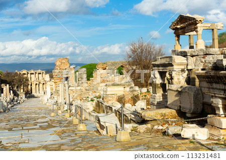 Remained main street of Curetes in Ephesus, Turkey Remained main street of Curetes in Ephesus, Turkey 113231481
