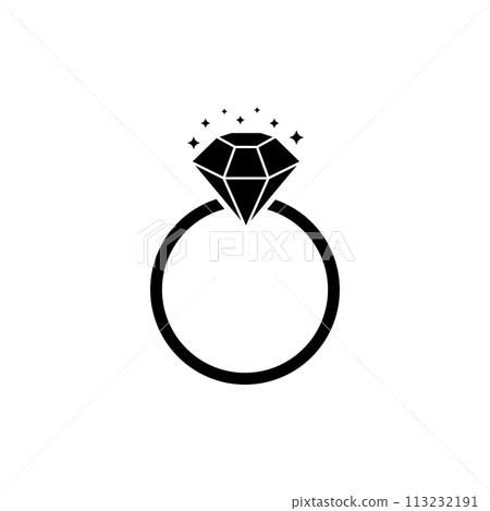 Diamond engagement ring icon . Ring with gemstone. Ring Diamond Engagement. Wedding ring with diamond icon isolated vector illustration Diamond engagement ring icon . Ring with gemstone. Ring Diamond Engagement. Wedding ring with diamond icon isolated vector illustration 113232191