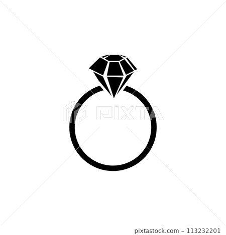 Diamond engagement ring icon . Ring with gemstone. Ring Diamond Engagement. Wedding ring with diamond icon isolated vector illustration Diamond engagement ring icon . Ring with gemstone. Ring Diamond Engagement. Wedding ring with diamond icon isolated vector illustration 113232201
