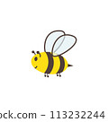 Cartoon cute bee isolated illustration 113232244