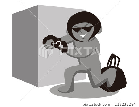 A thief breaks into a safe A thief breaks into a safe 113232284