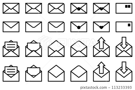 Vector illustration set of various emails, letters, letters, envelopes and messages Vector illustration set of various emails, letters, letters, envelopes and messages 113233393