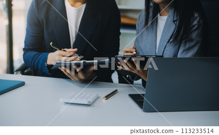Business Documents, Auditor businesswoman checking searching document legal prepare paperwork or report for analysis TAX time,accountant Documents data contract partner deal in workplace office 113233514