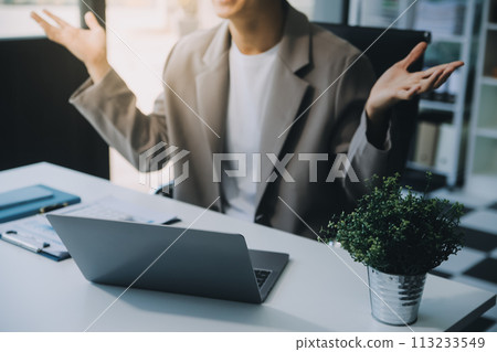 .Business Documents, Auditor businesswoman checking searching document legal prepare paperwork or report for analysis TAX time,accountant Documents data contract partner deal in workplace office 113233549