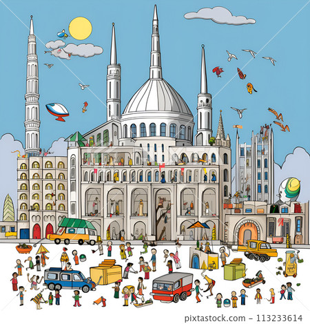 Malaysian architecture AI generated image 113233614