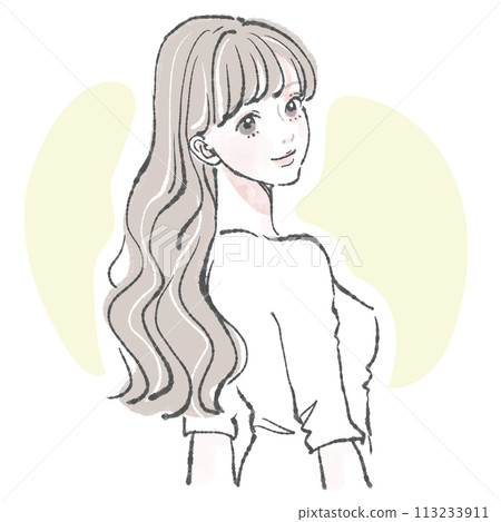 婦女和女孩插畫素材 113233911