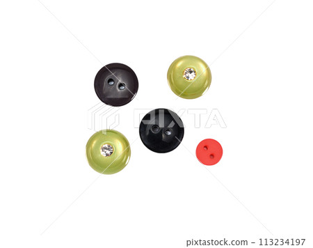large plastic clothes button isolated on white background 113234197