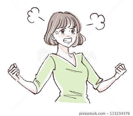 Angry/irritated/furious/furious/extremely angry/stressed/mad/explosive/illustration of an angry woman Angry/irritated/furious/furious/extremely angry/stressed/mad/explosive/illustration of an angry woman 113234376