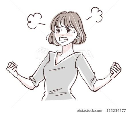 Angry/irritated/furious/furious/extremely angry/stressed/mad/explosive/illustration of an angry woman Angry/irritated/furious/furious/extremely angry/stressed/mad/explosive/illustration of an angry woman 113234377