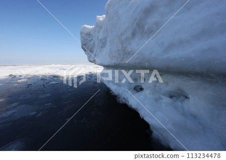 Hokkaido Ikushina coast drift ice wall Hokkaido Ikushina coast drift ice wall 113234478