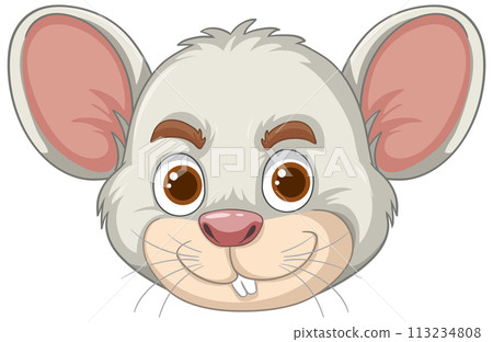 Cute Cartoon Mouse Face Illustration Cute Cartoon Mouse Face Illustration 113234808