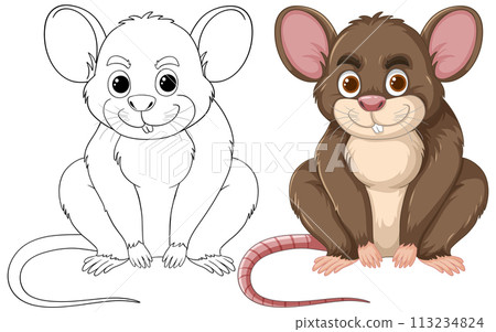 Cute Cartoon Mice Side by Side Cute Cartoon Mice Side by Side 113234824